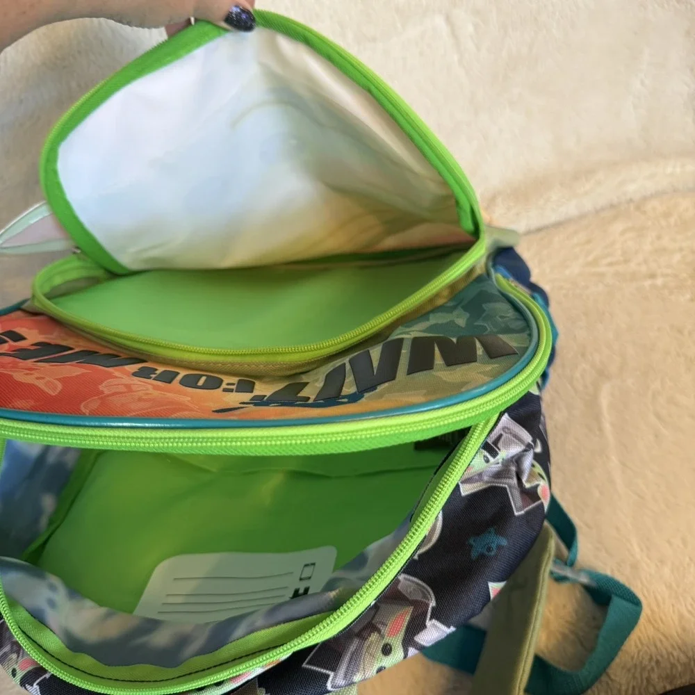 Star Wars Kids Backpack Baby Yoda Wait For Me! Blue Green